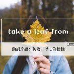 take a leaf from