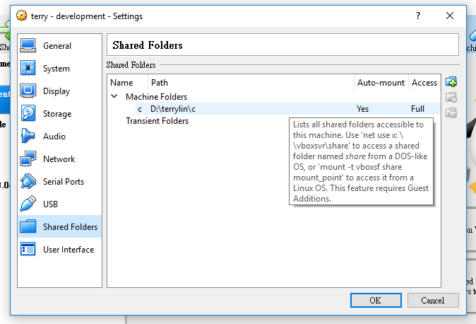 virtualbox share files between host and guest